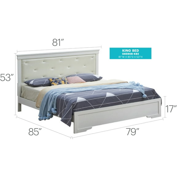 Glory Furniture G6590B-KB2 Silver Champagne King Bed