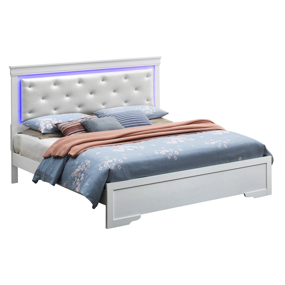 Glory Furniture Lorana King Bed in White Color