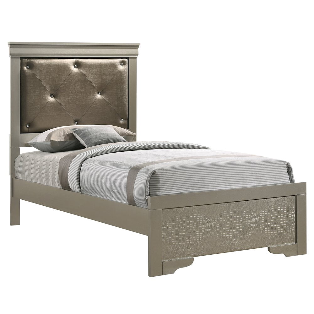 Glory Furniture Lorana Twin Bed in Champagne Color