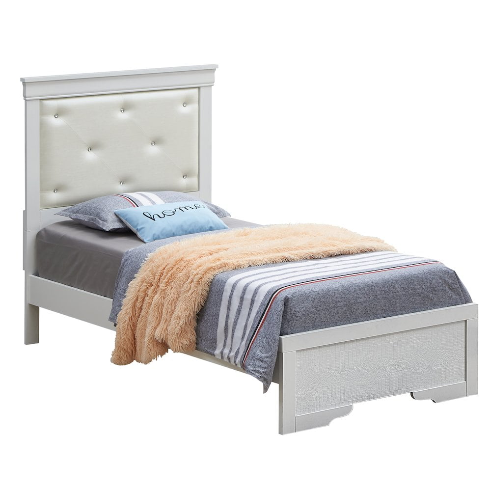 Glory Furniture Lorana Twin Bed in White Color