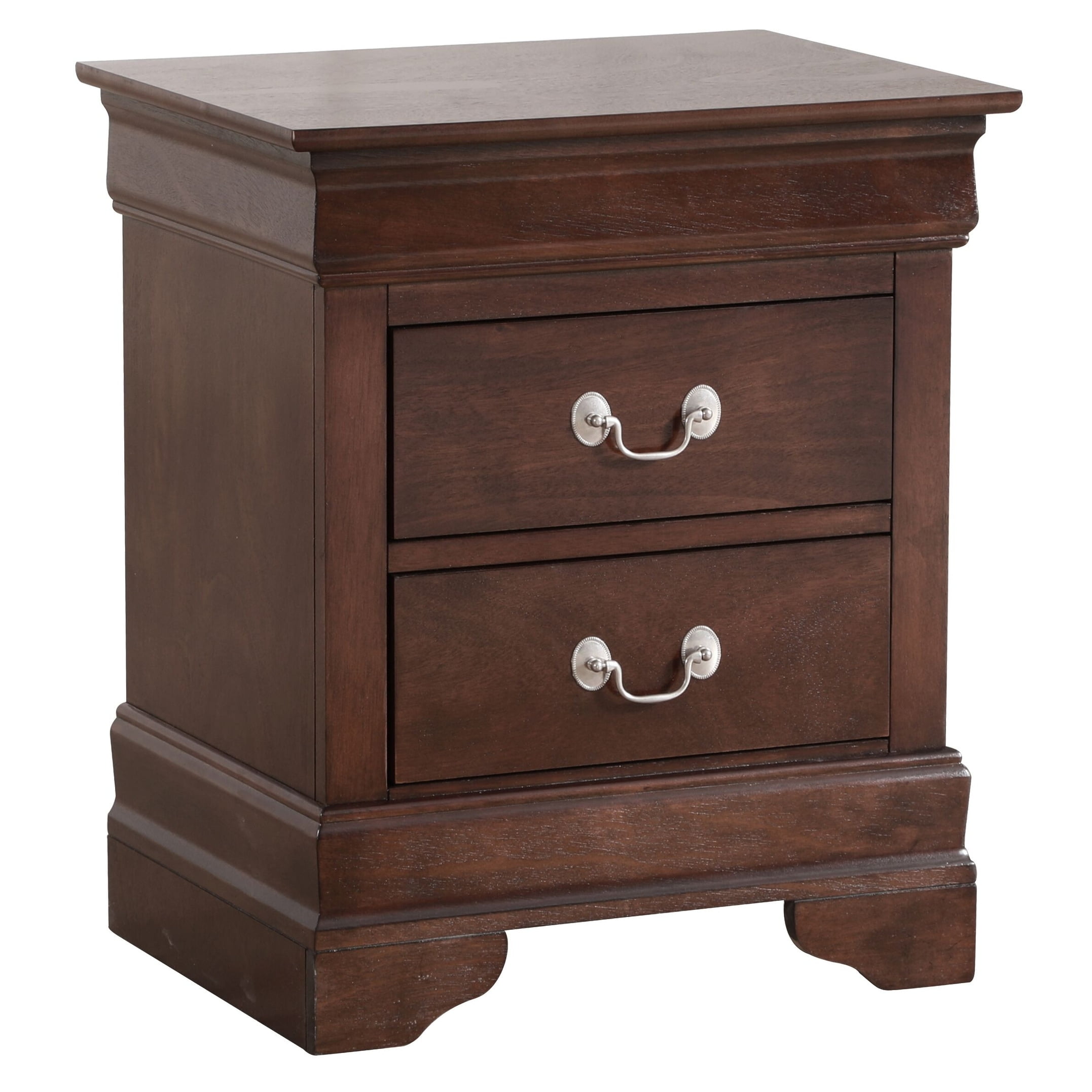 Classic Louis Phillipe Cappuccino 2-Drawer Nightstand