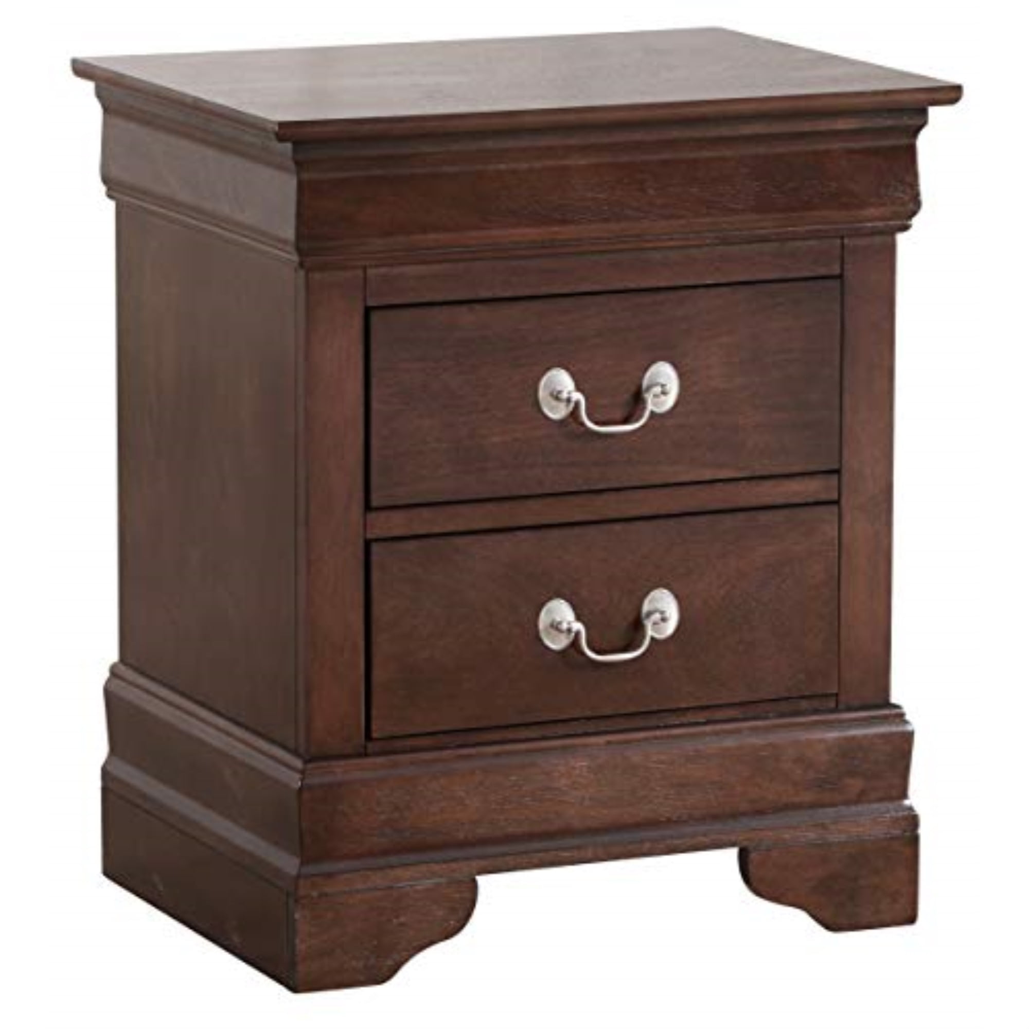 Classic Louis Phillipe Cappuccino 2-Drawer Nightstand