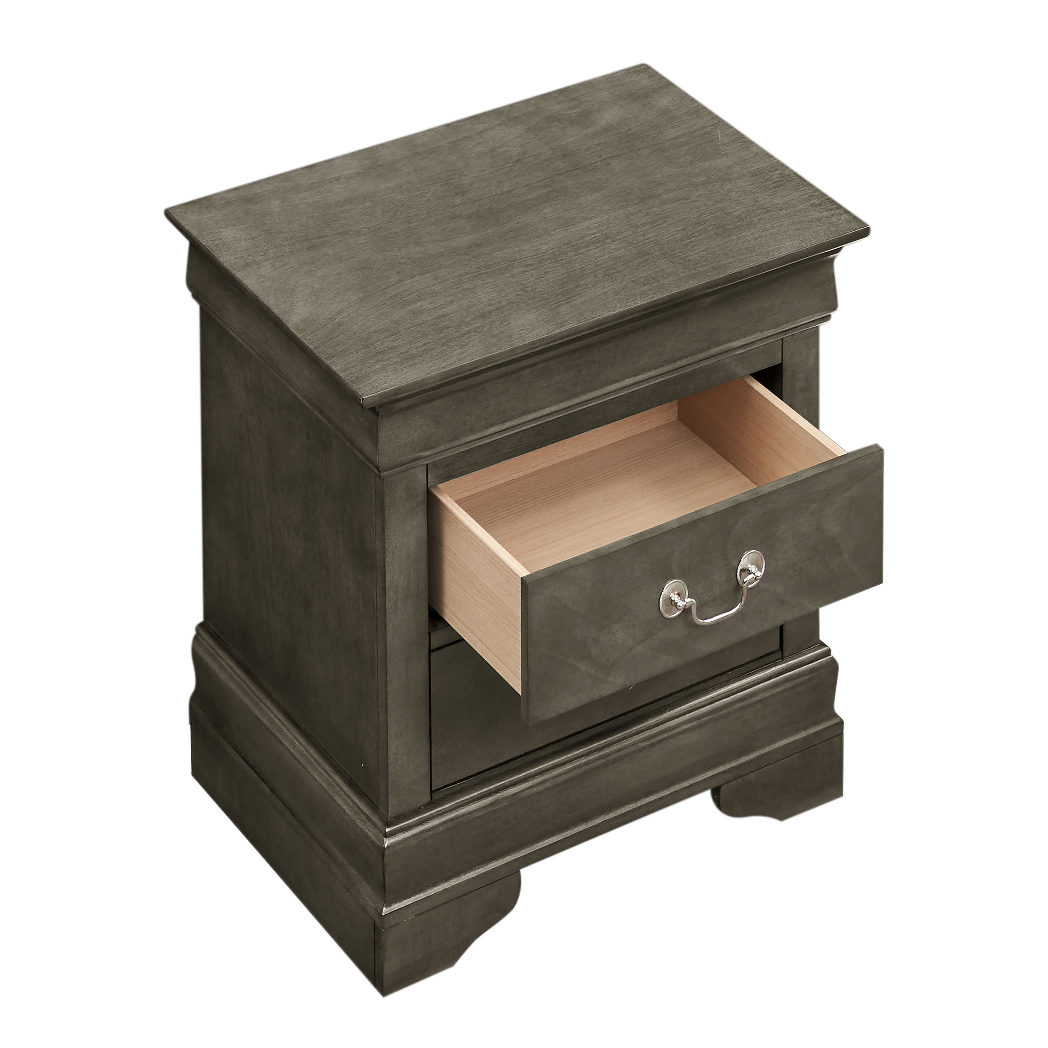 Louis Phillipe Traditional Gray 2-Drawer Nightstand