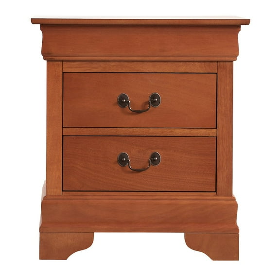 Glory Furniture Louis Phillipe 2 Drawer Nightstand in Oak