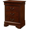 thumbnail image 1 of Glory Furniture Louis Phillipe 3 Drawer Nightstand in Cherry, 1 of 6