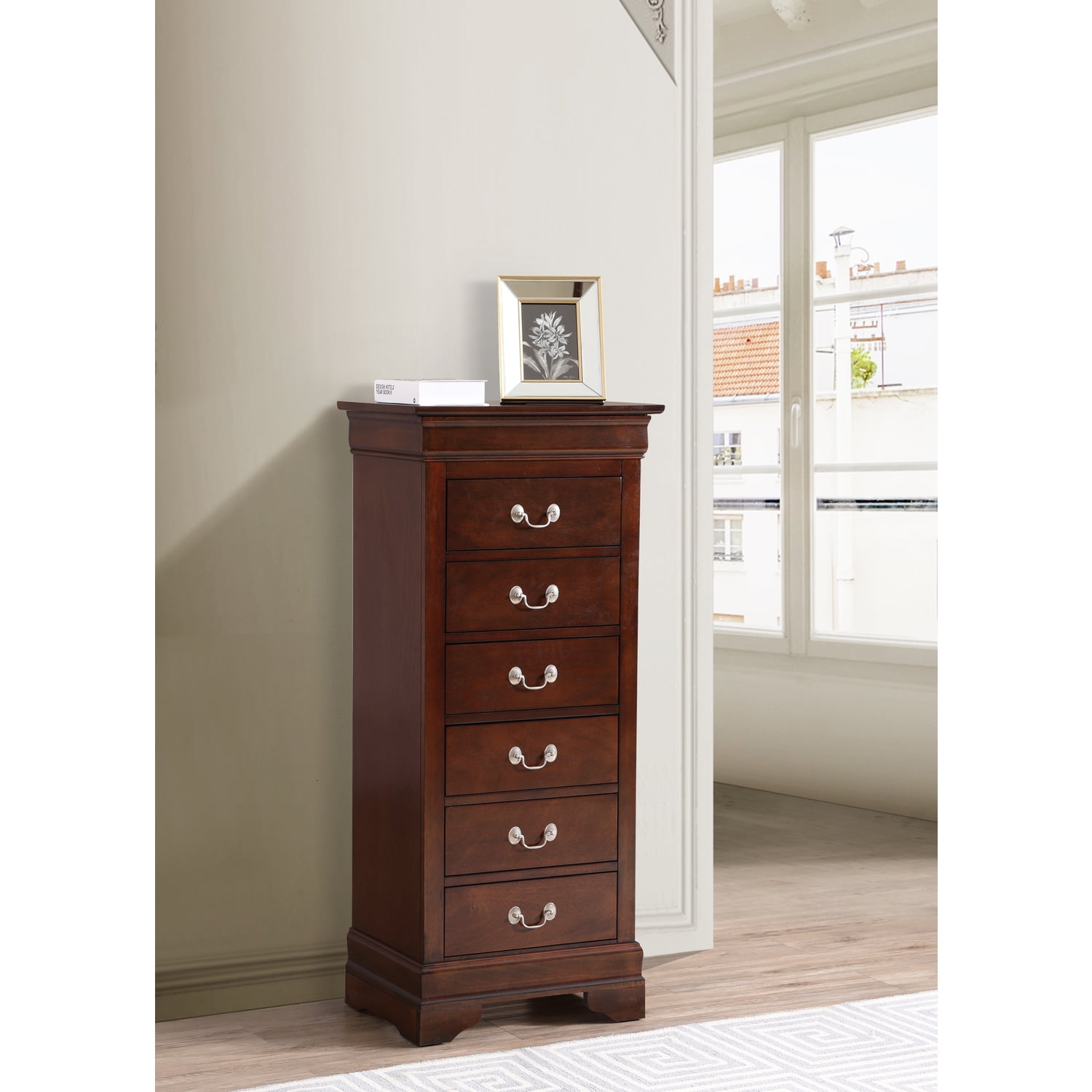 Glory Furniture Fully Assembled Louis Phillipe 7 Drawer Solid Wood