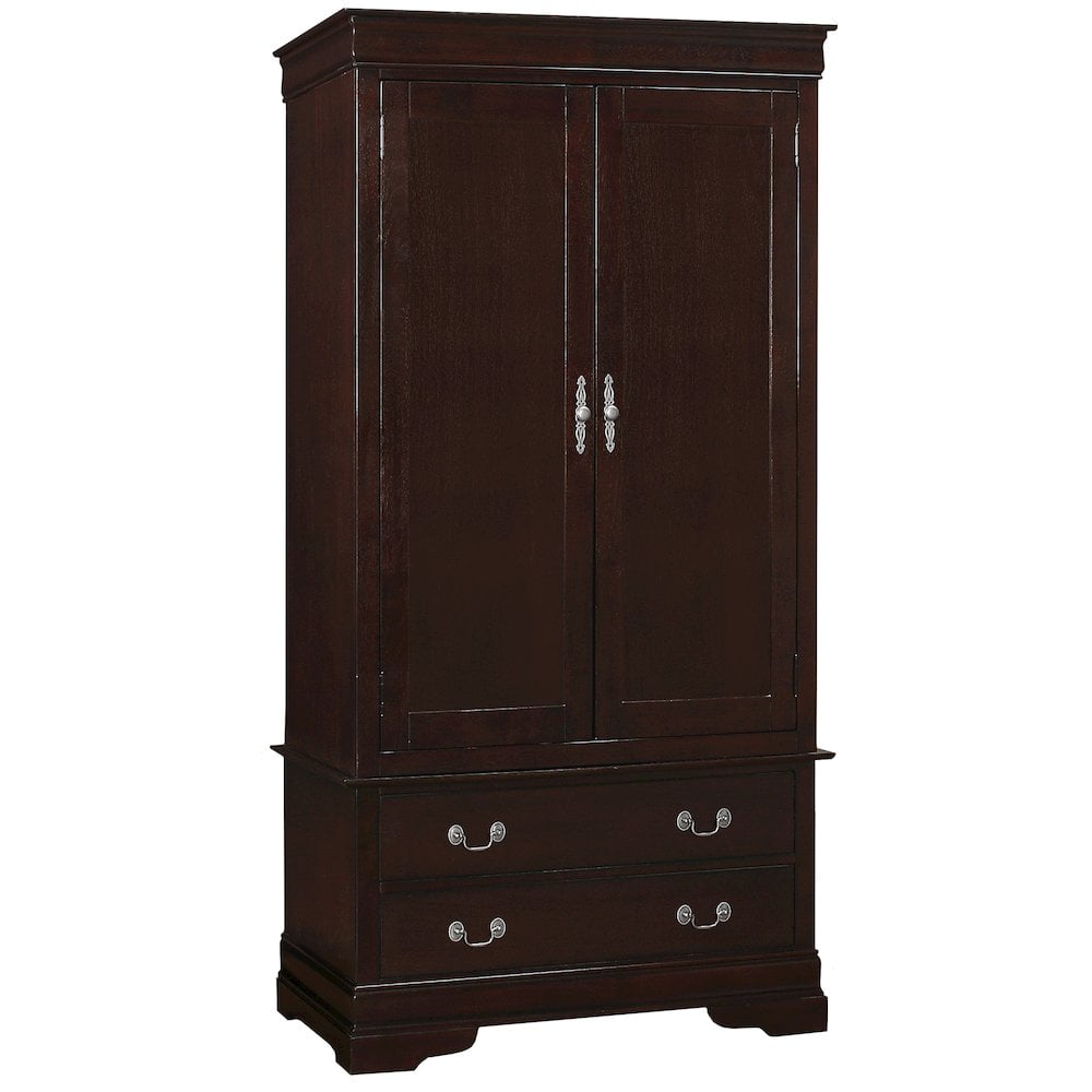 Glory Furniture Louis Phillipe Armoire in Cappuccino Color