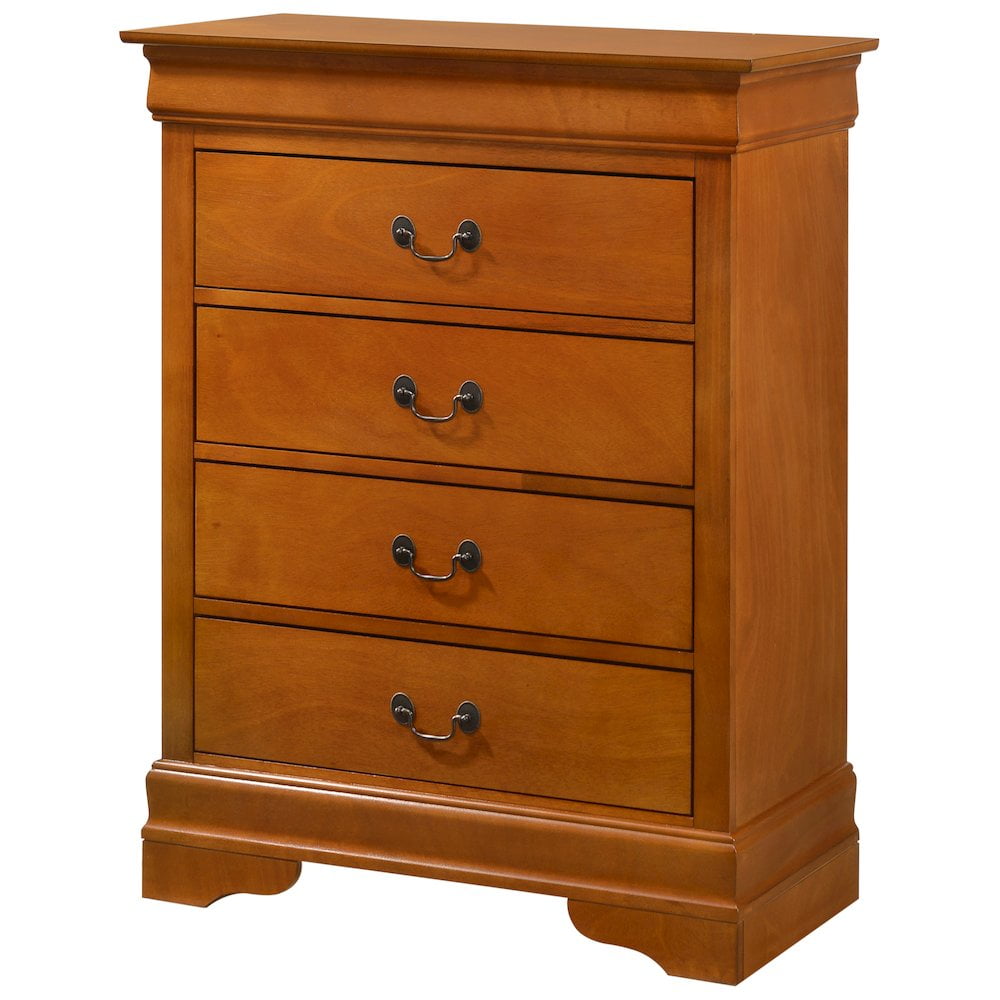 Glory Furniture Louis Phillipe Chest in Oak Color