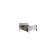 Glory Furniture Louis Phillipe Classic Wood Sleigh Bed, Full, White