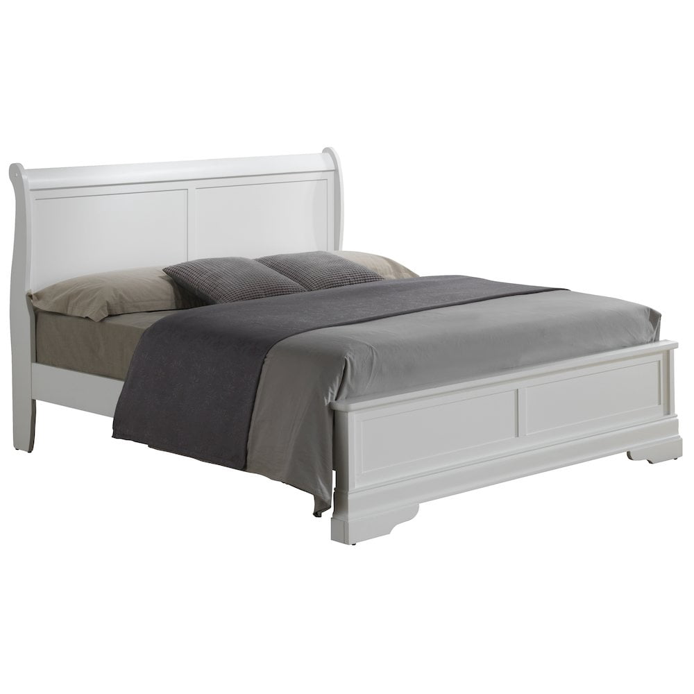 Glory Furniture Louis Phillipe Full Bed in White Color