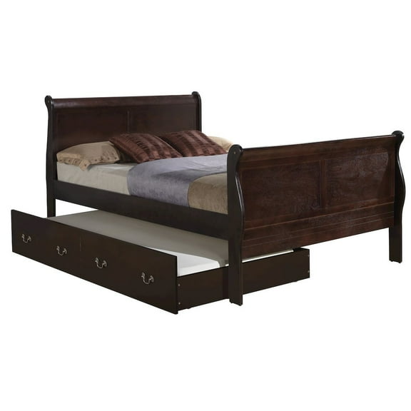 Glory Furniture Louis Phillipe Full Trundle Bed in Cappuccino