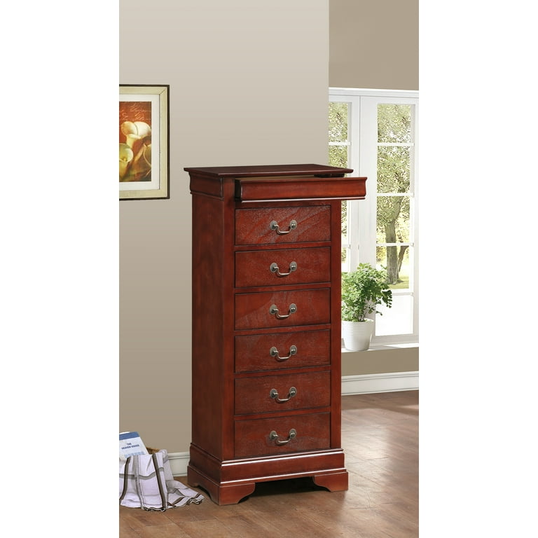 Acme Louis Phillipe III 5-Drawer Chest in Cherry 19526 by Dining