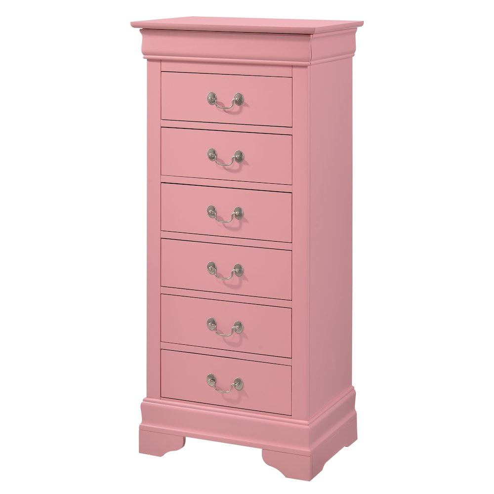 Glory Furniture Louis Phillipe Lingerie Chest in Pink Color