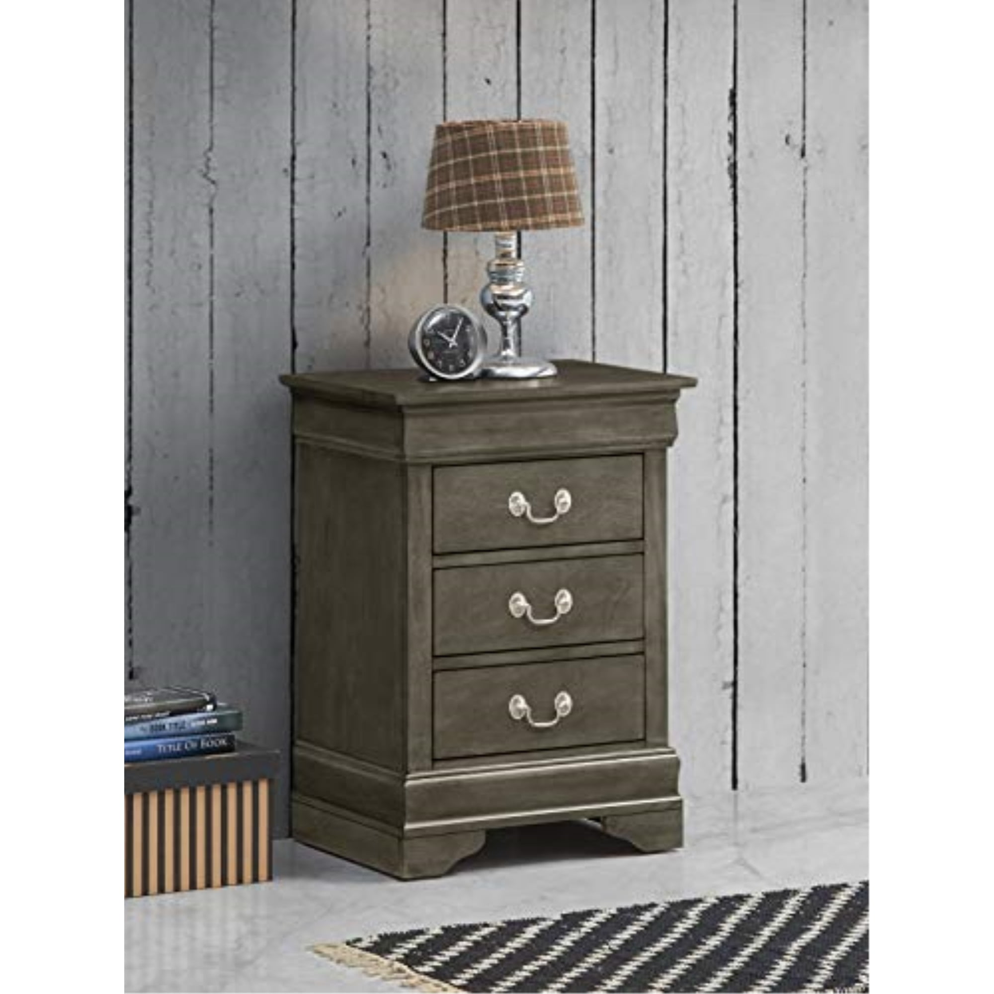 Glory Furniture Louis Phillipe G3103-N Nightstand , Silver Champagne, 1 -  Baker's