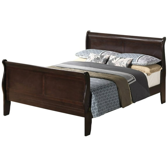 Glory Furniture Louis Phillipe King Bed in Cappuccino Color