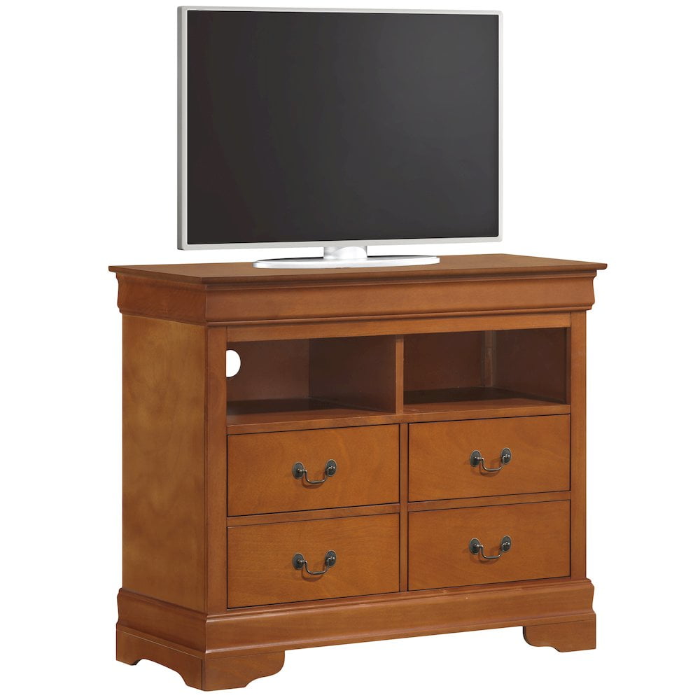 Glory Furniture Louis Phillipe Media Chest in Oak Color