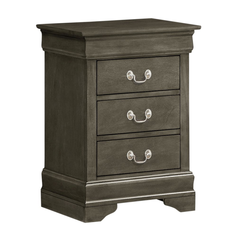 Glory Furniture Louis Phillipe Night Stand in Gray Color