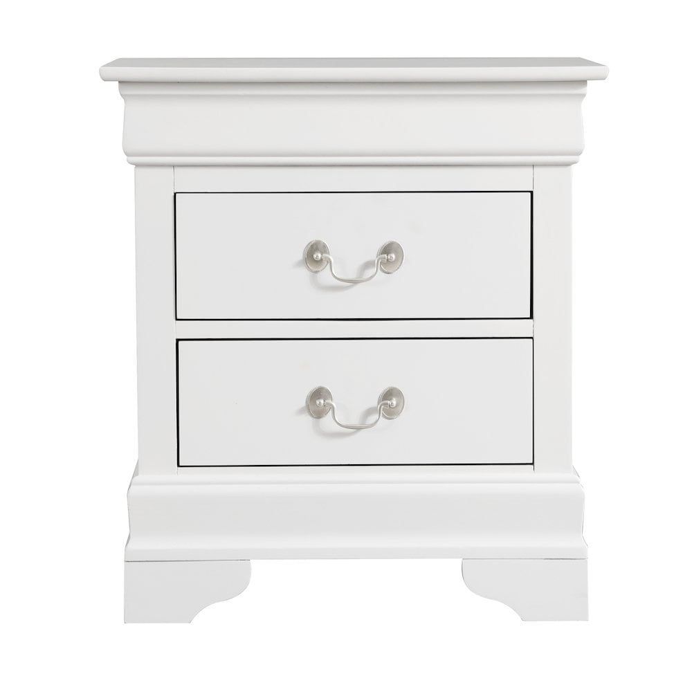 Glory Furniture Louis Phillipe Night Stand in White Color