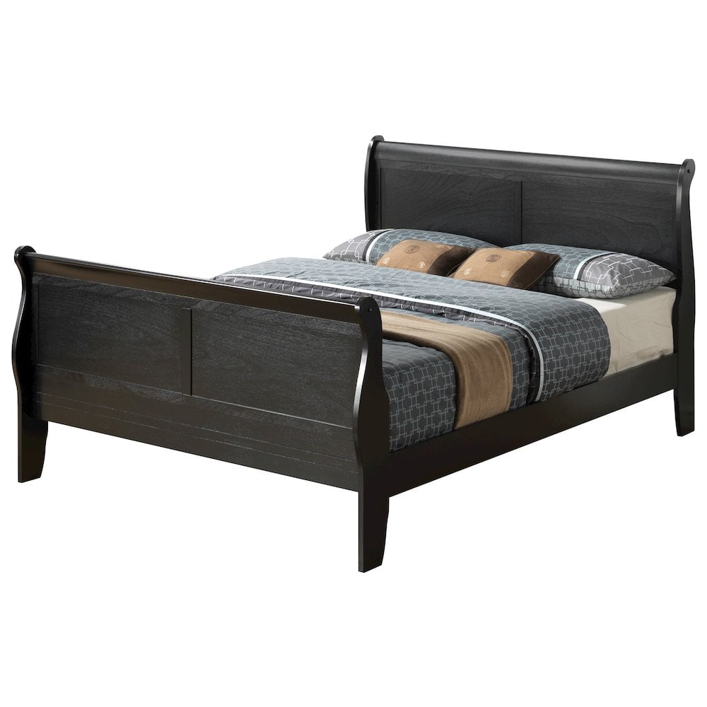 Glory Furniture Louis Phillipe Queen Bed in Black Color
