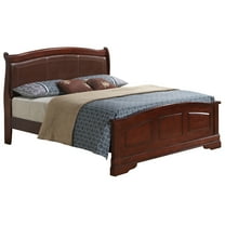 Glory Furniture Louis Phillipe Queen Panel Bed in Cherry