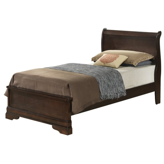 Glory Furniture Louis Phillipe Twin Panel Bed in Cappuccino