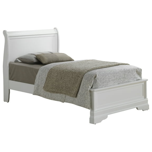 Glory Furniture Louis Phillipe Twin Panel Bed in White