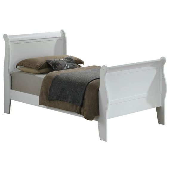 Glory Furniture Louis Phillipe Twin Sleigh Bed in White