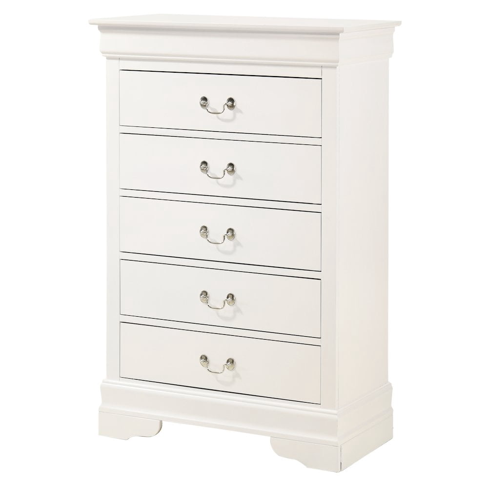 Glory Furniture LouisPhillipe Chest in White Color