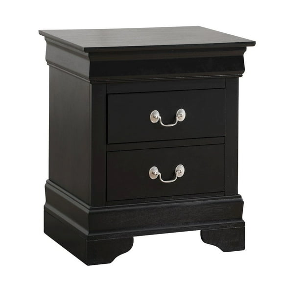 Glory Furniture LouisPhillipe Nightstand in Black Color
