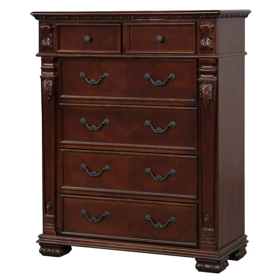 Glory Furniture Lyndon Chest in Classic Cherry Color