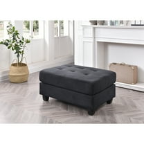 Glory Furniture Malone Microsuede Ottoman in Black