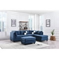 thumbnail image 1 of Glory Furniture Malone Microsuede Sectional in Navy Blue, 1 of 7