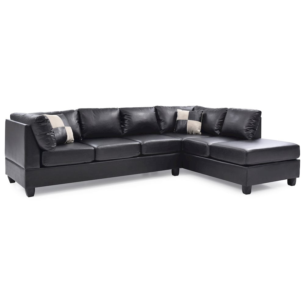 Glory Furniture Malone Sectional in Black Color