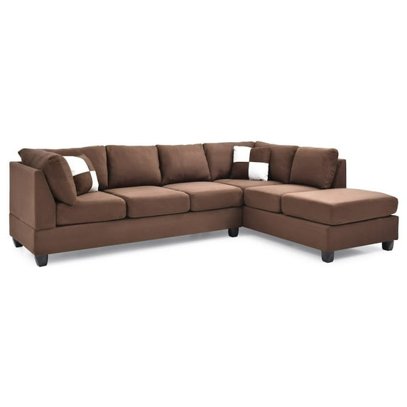 Glory Furniture Malone Sectional in Chocolate Color