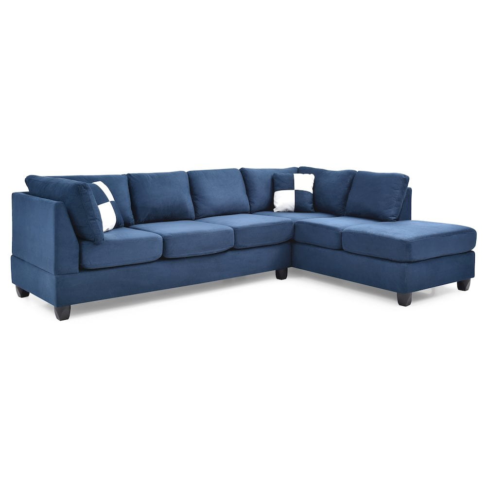 Glory Furniture Malone Sectional in Navy Blue Color