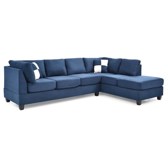 Glory Furniture Malone Sectional in Navy Blue Color