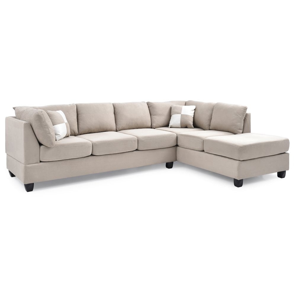 Glory Furniture Malone Sectional in Vanilla Color