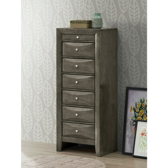 Glory Furniture Marilla 7 Drawer Lingerie Chest in Gray