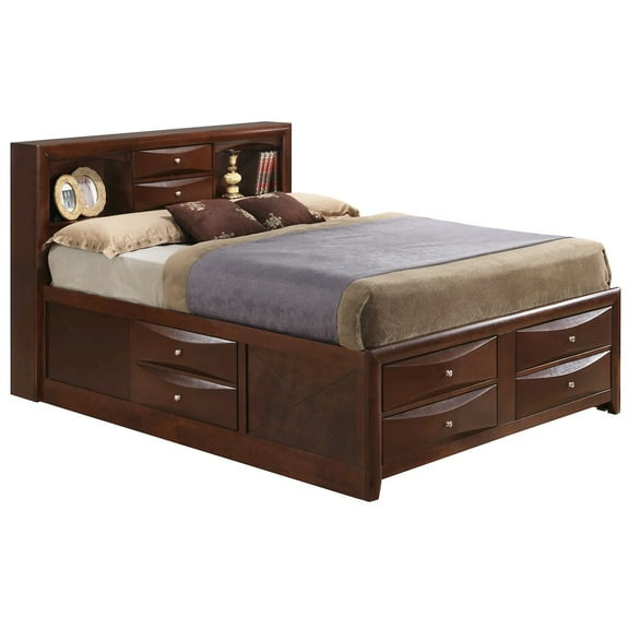 Glory Furniture Marilla Full Storage Bed in Cherry Color
