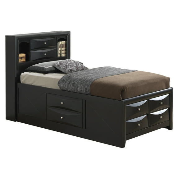Glory Furniture Marilla G1500G-TSB3 Twin Storage Bed , Black