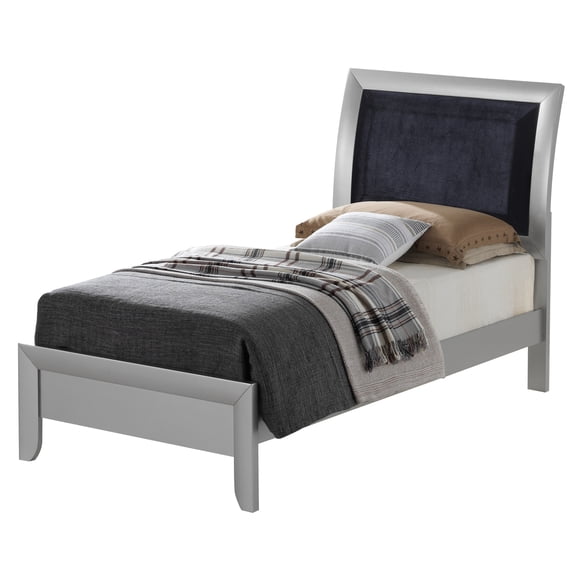 Glory Furniture Marilla Twin Bed in Silver Champagne