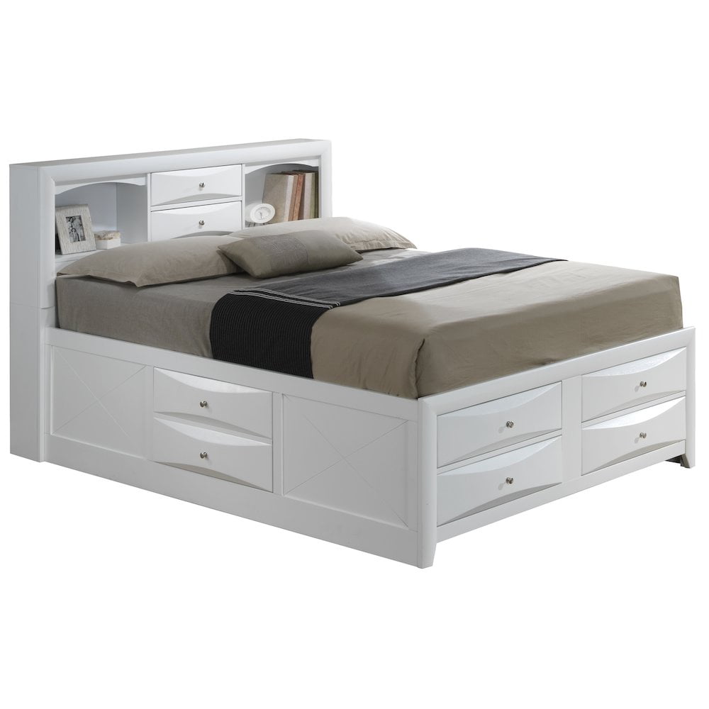 Glory Furniture Marilla King Storage Bed in White Color