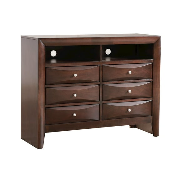 Glory Furniture Marilla Media Chest in Cappuccino Color