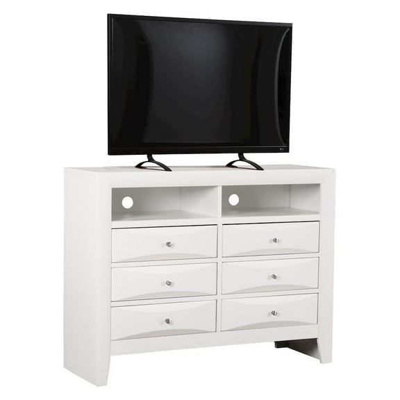 Glory Furniture Marilla Media Chest in White Color