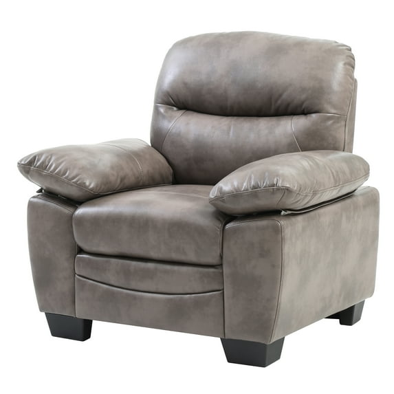 Glory Furniture Marta Faux Leather Chair in Gray