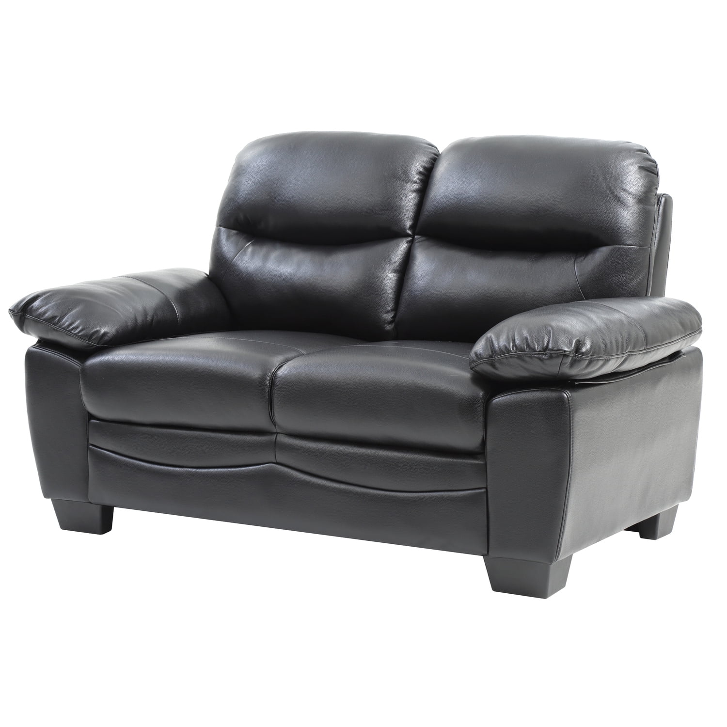 Glory Furniture Marta Faux Leather Loveseat in Black