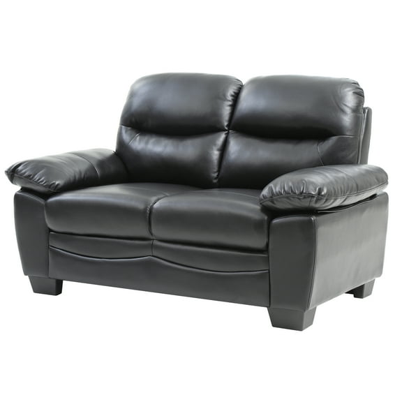 Glory Furniture Marta Faux Leather Loveseat in Black