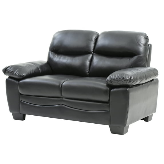 Glory Furniture Marta Faux Leather Loveseat in Black