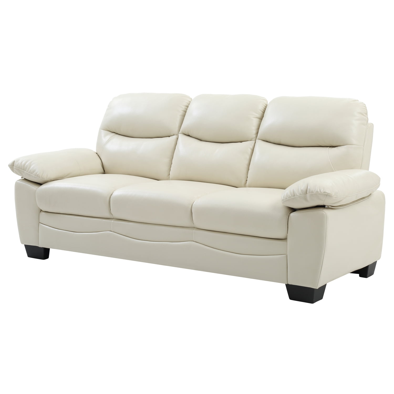 Glory Furniture Marta Faux Leather Sofa in Pearl