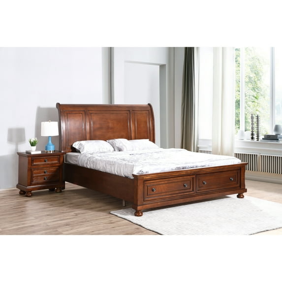 Glory Furniture Meade King Bed in Cherry
